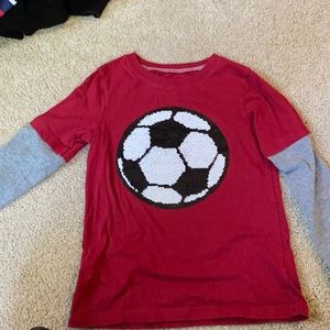 Boys flip shirt soccer ball matte sequin Carter’s